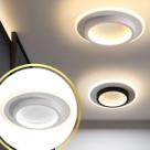 Luminária 23x6cm Arandela Lustre Plafon 24 Watts LED Duplo Parede Teto Gimpo KJGD-347