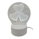 Luminária 3D Embuled 3 cores I Love You