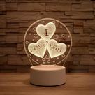 Luminária 3D Ilusão Óptica LED I Love You 3 Cores Bivolt EB60916