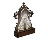 Luminária 3d Led - Acrílico N. Senhora Aparecida C/ Capela Led Branco Frio