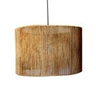 Luminária 40cm Redonda De Teto Lustre Rústico Fibra Natural Palha Sisal Com Fio - Charmhouse