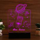 Luminária Abajur Astronauta LED Rosa