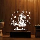 Luminária Abajur Basset Hound LED Branco