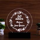 Luminária Abajur Bodas de Ouro LED Branco