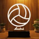 Luminária Abajur Bola de Vôlei LED Branco