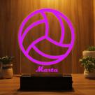 Luminária Abajur Bola de Vôlei LED Rosa