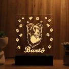 Luminária Abajur Border Collie LED Amarelo