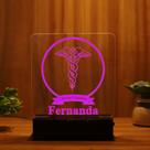 Luminária Abajur Ciencias Contábeis LED Rosa