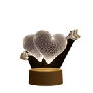 Luminária Abajur Coração Flecha Display Acrílico Led 3d Mesa Quarto Namorado Luz Presente Mãe Pai Filho Avo Namorada