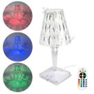 Luminária Abajur Cristal Led Rgb Usb