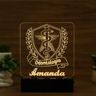 Luminária Abajur Curso Odontologia LED Amarelo