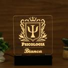 Luminária Abajur Curso Psicologia LED Amarelo