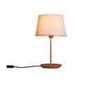 Luminária Abajur De Mesa 35cm Cúpula Algodão Cru Slim Madelustre
