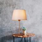 Luminária Abajur De Mesa 45cm Cúpula Algodão Cru Slim Madelustre