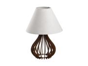 Luminária Abajur De Mesa Com Cúpula Em Tecido M-Marrom