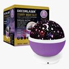 Luminária Abajur De Mesa Gira Projetor Estrelas LED RGB Starry Night Decorlaser