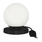 Luminária Abajur de mesa Globo Orby Preto Base Redonda