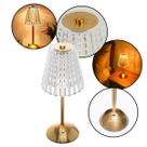 Luminária Abajur de Mesa LED Recarregável 3 Cores com Toque e Design Luxo Cristal
