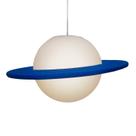 Luminária Abajur de Mesa Pendente Decorativa Saturno Branco/Azul Usare