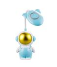 Luminária Abajur Decorativo Ajustável Astronauta Azul Bebê 31cm