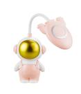 Luminária Abajur Decorativo Ajustável Astronauta Rosa 31cm