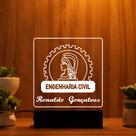 Luminária Abajur Engenharia Civil Formatura LED Branco