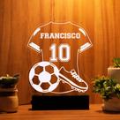 Luminária Abajur Futebol com Trófeu LED Branco