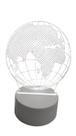 Luminária Abajur Globo Terreste Mapa Mundi Terra Tacrílico Led 3d Mesa Quarto Namorado Presente Mãe Pai Filho Avo
