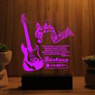 Luminária Abajur Guitarra Spotify LED Rosa