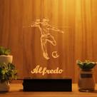 Luminária Abajur Jogador Futebol LED Amarelo