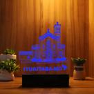 Luminária Abajur Lembrança Ituiutaba MG LED Azul