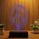 Luminária Abajur Medalha Milagrosa LED Azul
