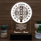 Luminária Abajur Medalhão de São Bento LED Branco