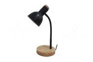 Luminária Abajur Mesa Desk Orion Madeira Articulável Preta