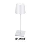 Luminaria Abajur Mesa LED Touch Sem Fio Recarregavel - Branco