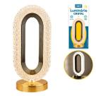 Luminária Abajur Mesa Retro Led Cristal Touch 3 Níveis