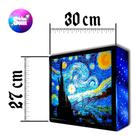 Luminária Abajur Noite Estrelada de Van Gogh Arte Decoração