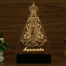 Luminária Abajur Nossa Senhora Aparecida LED Amarelo