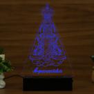 Luminária Abajur Nossa Senhora Aparecida LED Azul Luminária Abajur Nossa Senhora Aparecida LED Azul
