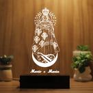 Luminária Abajur Nossa Senhora de Caacupê LED Branco