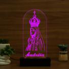 Luminária Abajur Nossa Senhora de Fátima LED Rosa