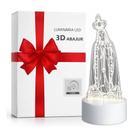 Luminaria abajur nossa senhora de fatima santa 3d bivolt branco transparente Luminaria abajur nossa senhora de fatima santa 3d bivolt branco transparente