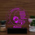 Luminária Abajur Oração da Criança Para Meninas LED Rosa