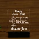 Luminária Abajur Oração Santo Anjo LED Branco