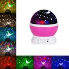 Luminaria Abajur Rotativa Projetor Criança Luz Quarto Estrelas Rosa