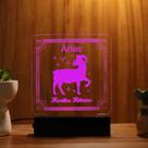 Luminária Abajur Signo Áries LED Rosa