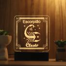 Luminária Abajur Signo Escorpião LED Amarelo