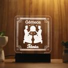 Luminária Abajur Signo Gêmeos LED Branco