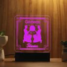 Luminária Abajur Signo Gêmeos LED Rosa