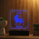 Luminária Abajur Signo Leão LED Azul